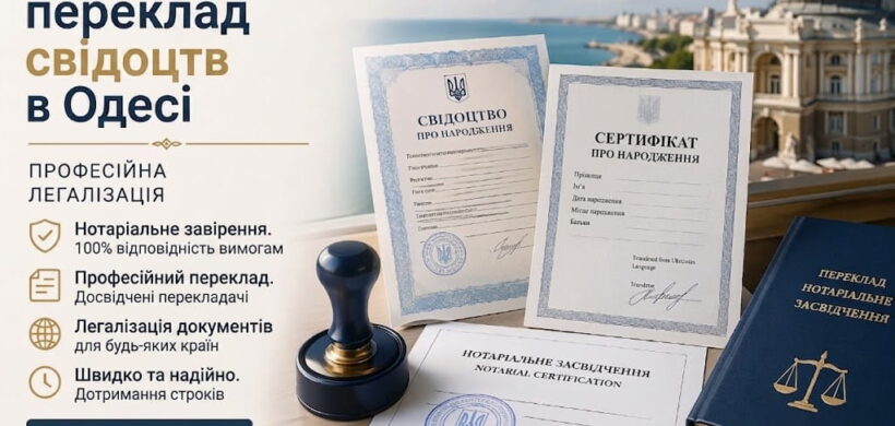 Нотаріальний переклад свідоцтв в Одесі